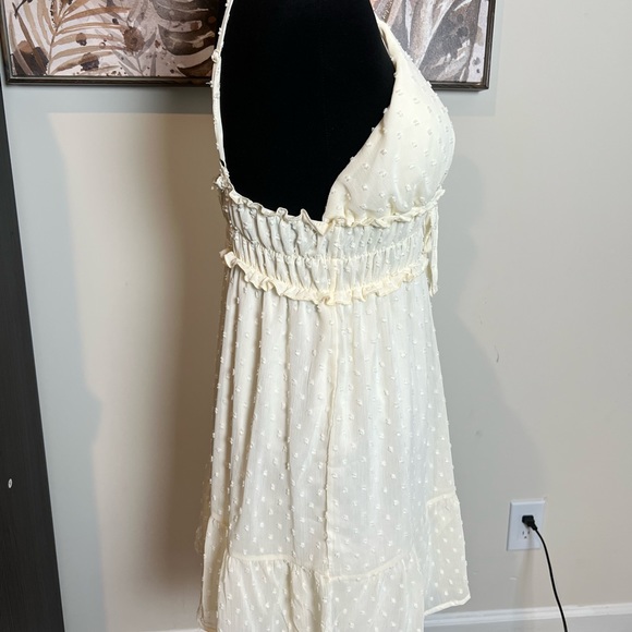 Almost Famous Pretty Cream Mini Dress Adjustable Straps Large - Picture 6 of 11